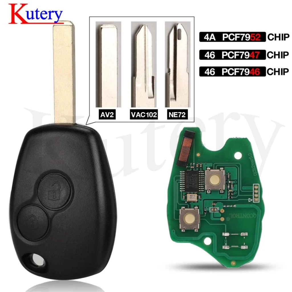 jingyuqin 433MHz PCF7947 PCF7952 Remote Key For Nissan NV400 For Renault Duster Modus Clio 3 Twingo DACIA Logan Sandero Kangoo