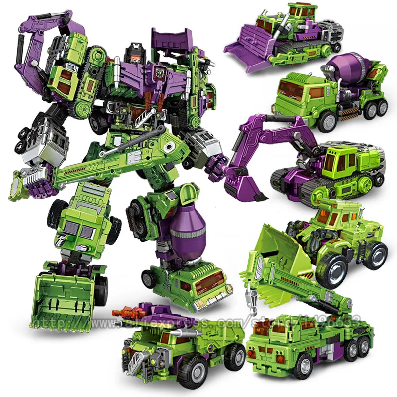 6 IN 1 NBK 42CM Oversize Devastator Toy Transformation KO Robot Car Combination Action Figure Excavator Blender Model Kid NO BOX