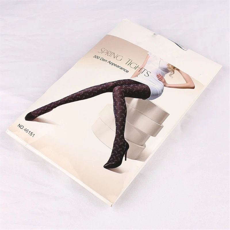 

Women Spring Fall Warm Pantyhose Vintage Plant Floral Patterned Jacquard Tights