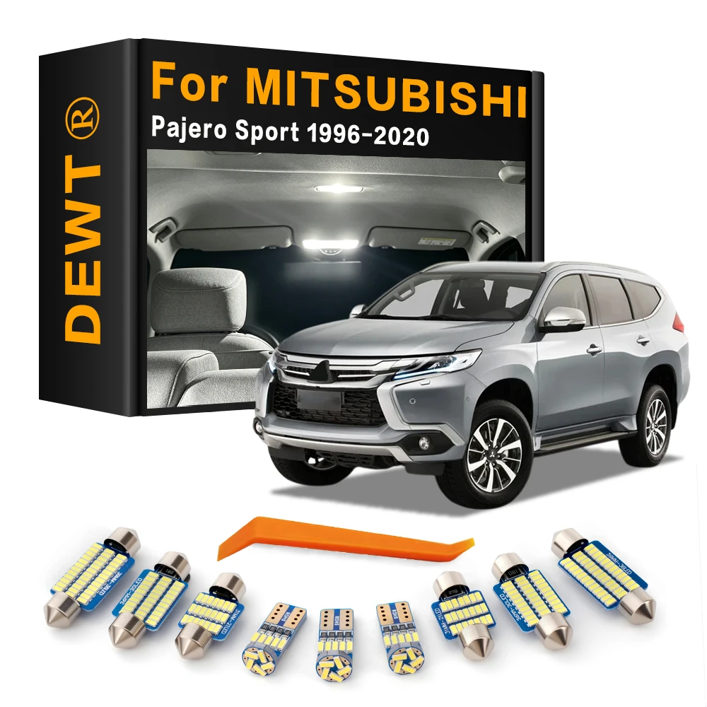 For Mitsubishi Pajero Sport 1 2 3 K90 KH KG KS 1996 - 2020 2019 2018 Car LED Interior Dome Light Kit Sunvisor Trunk Bulb Canbus