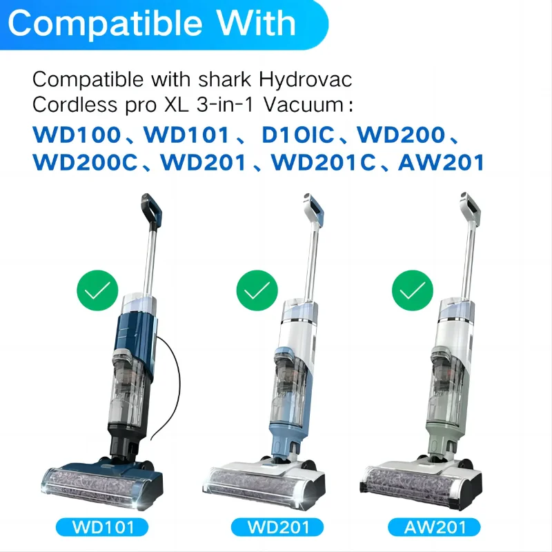 2 Brush Rolls +4 Replacement Filter Foams for Shark HydroVac/Cordless Pro 3in1 Vacuum Mop Anti, Replace Part #WDB1F2