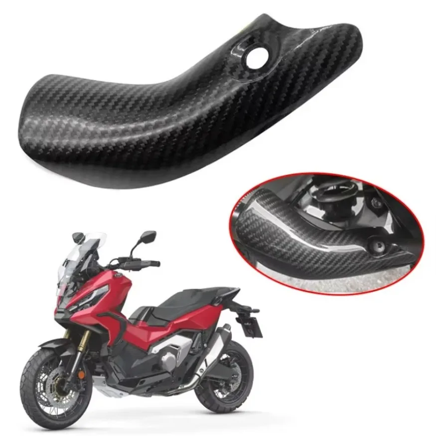 Fit For Honda XADV750 Exhaust Link Pipe Carbon Fiber LOOK Connect Pipe Heat Shield Cover Guard Anti-Scald X-ADV 750 Motorcycle