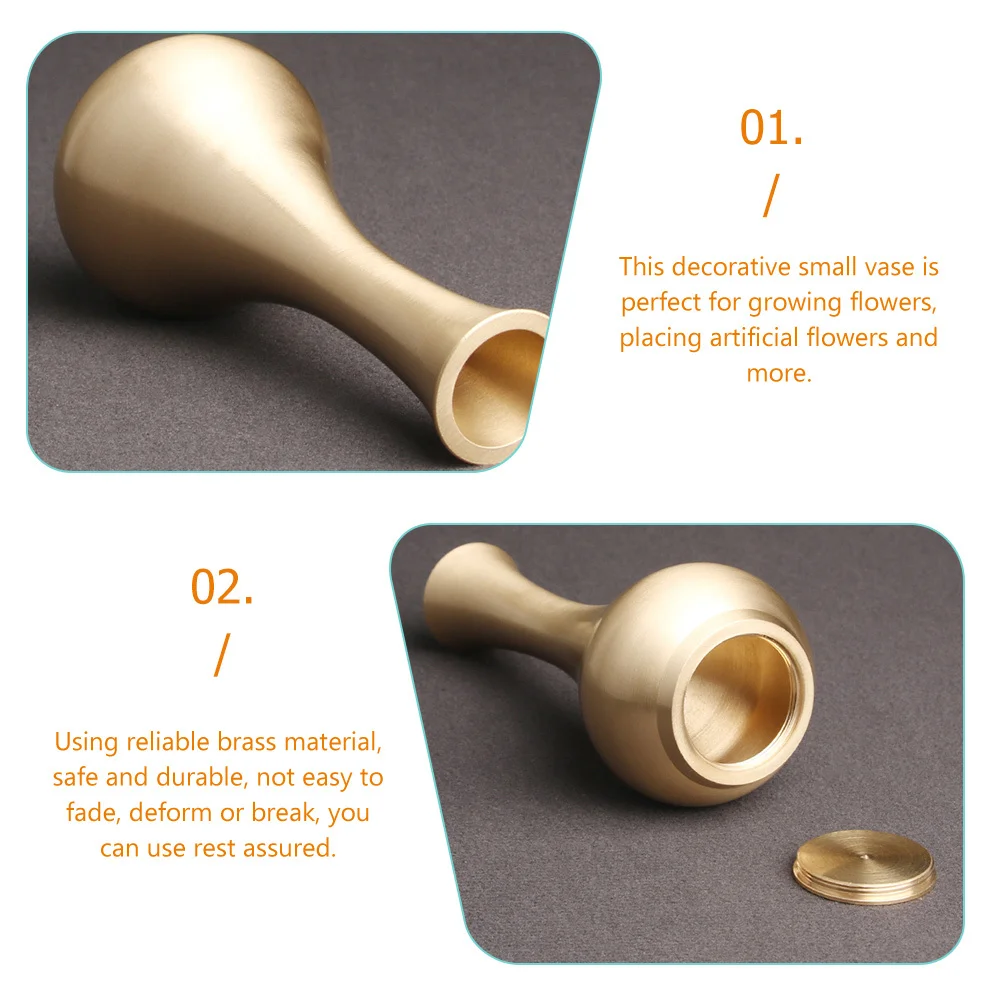 

Brass Flower Vase Small Decorative Hydroponics Container Perfect for Fresh Bouquets Dried Flowers Table Centerpieces