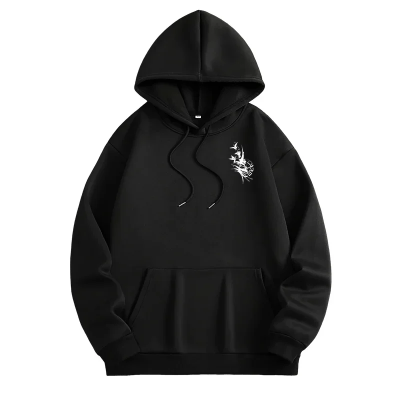 الرجعية ساعة الغراب طباعة هوديي الخريف الشتاء اليومية عارضة الرياضة مقنعين البلوز الذكور الأزياء البلوز الشارع الشهير معطف كبير الحجم