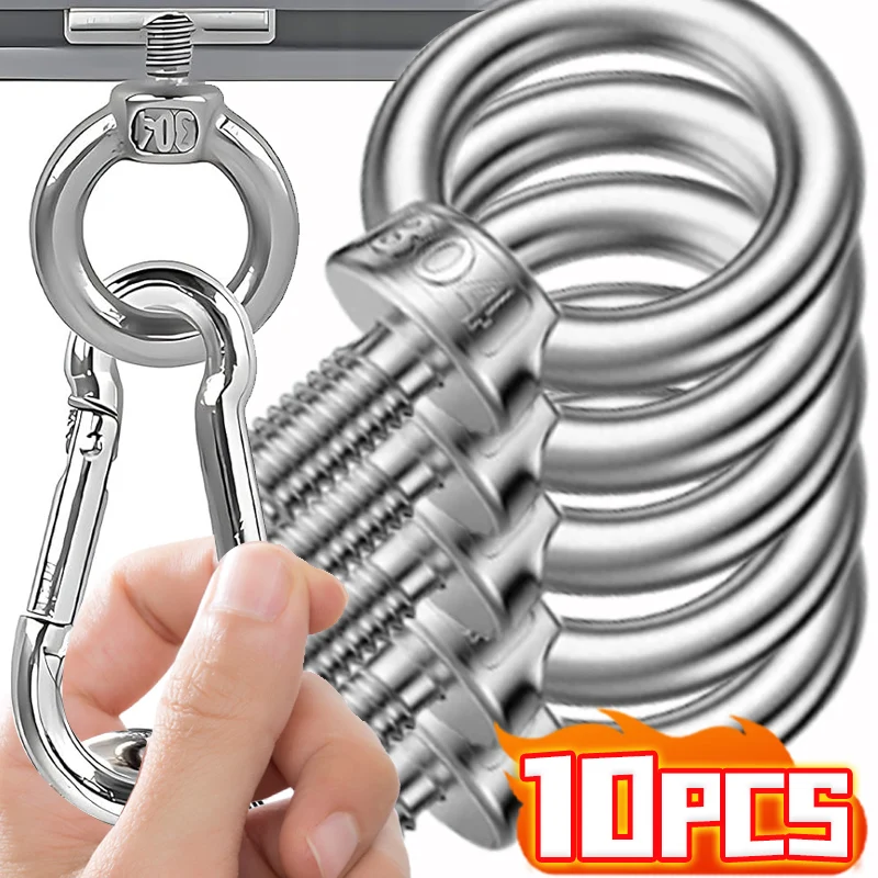 Lifting Eye Bolts Stainless Steel Wire Rope Fixing Eyebolt Screw Garden Hanging Rings Fastener M4/M5/M6/M8 Eyebolt Nut Screws
