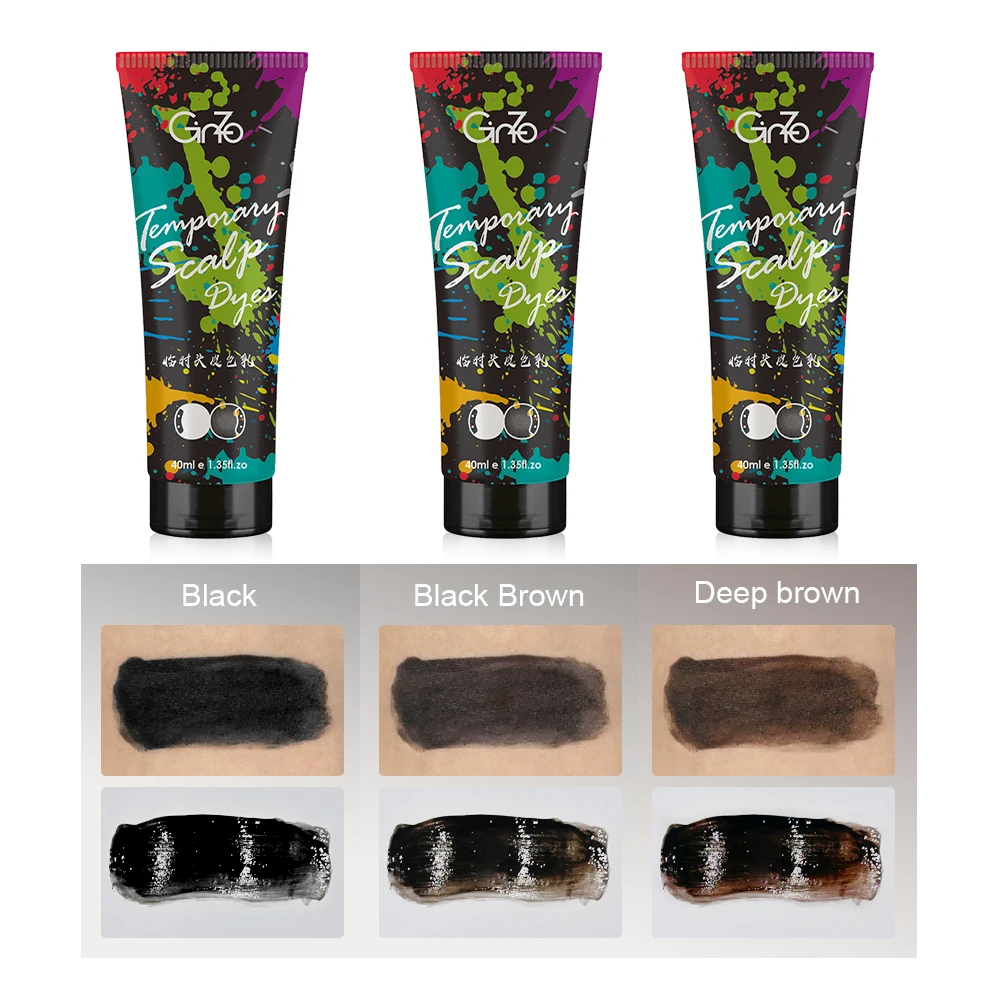 GINZO Haar-Concealer für Haarausfall, Farbstoff, Haar-Korrektor-Creme für Männer, wasserfest, zum Auffüllen von schwarzem Haar, verbesserte Heimgebrauch, 40 ml