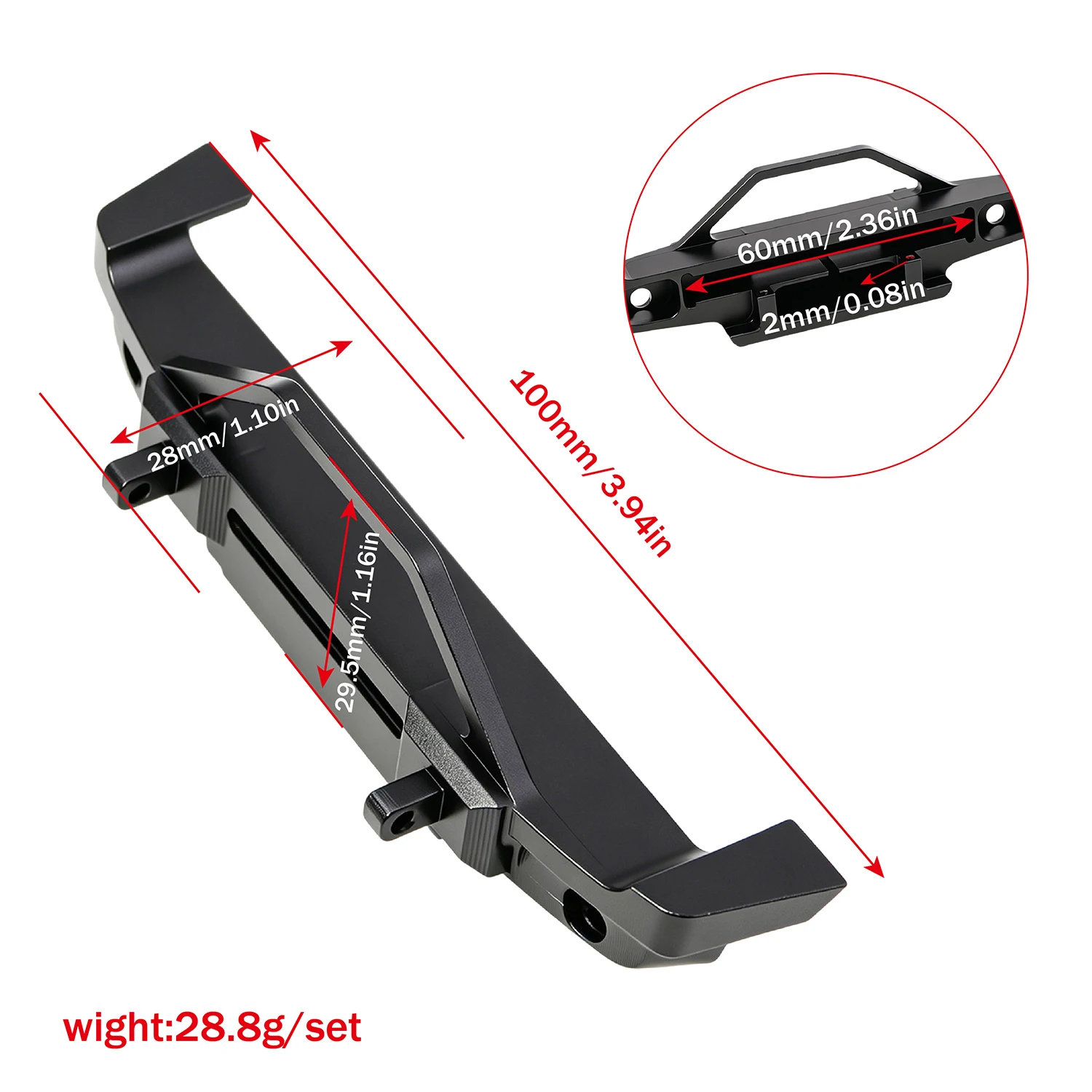 for Hyper GO MJX 1/18 H18P  Aluminum Alloy Front Bumper RC Car Metal Upgrade OP Accessories Parts - view 4