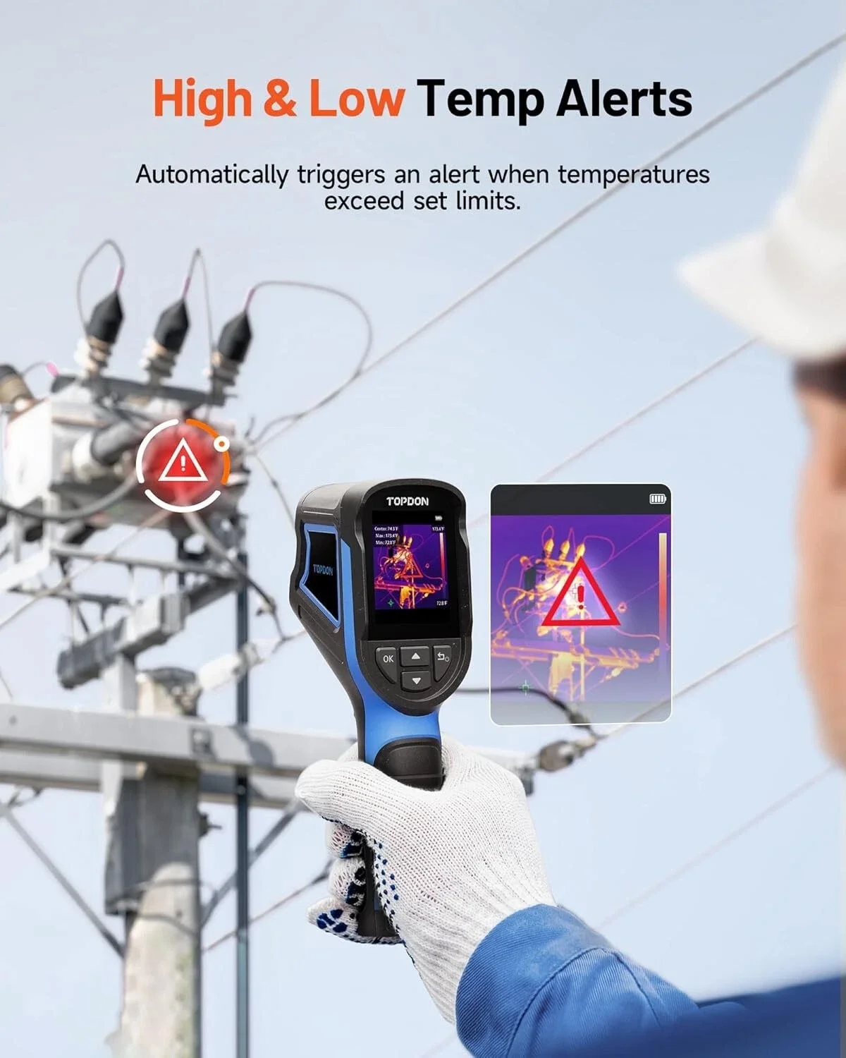 

TOPDON TC004 mini 128*128 Ручной инфракрасный тепловизионный сканер с высоким разрешением, камера для визуализации, анализ изображений ПК