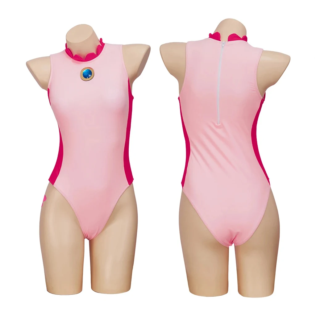 Peach Cosplay Swimsuit Pink Jumpsuit Swimwear Outfits Beach Wear Bodysuit Halloween Carnival Party Suit