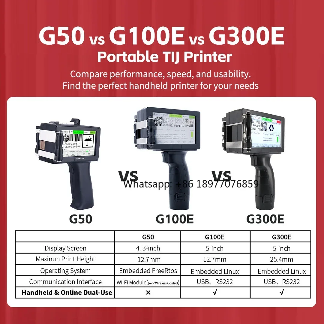 Lifa DOCOD OEM/ODM G100E Portable Handheld Thermal Inkjet Printer TIJ 12.7MM Hand Label Coding Machine For QR Code Batch Number