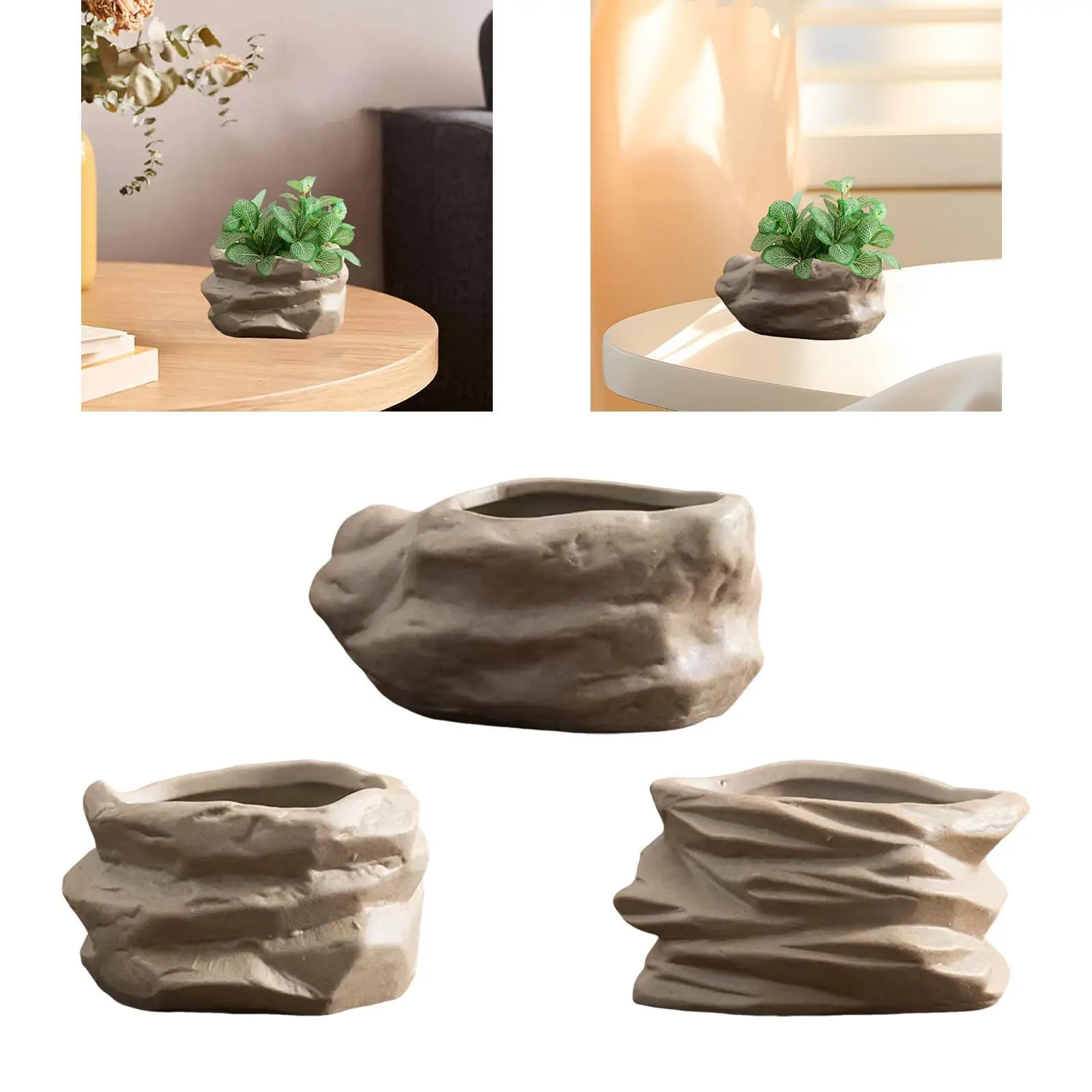 

Ceramic Succulent Pot Sturdy Plants Growing Pot for Outdoor Home Desktop