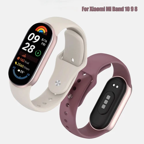 Imagen 1 del producto Correa de silicona para Xiaomi Mi Band 10 9 8, hebilla inversa, duradera, cómoda, accesorio de pulsera deportiva de ocio