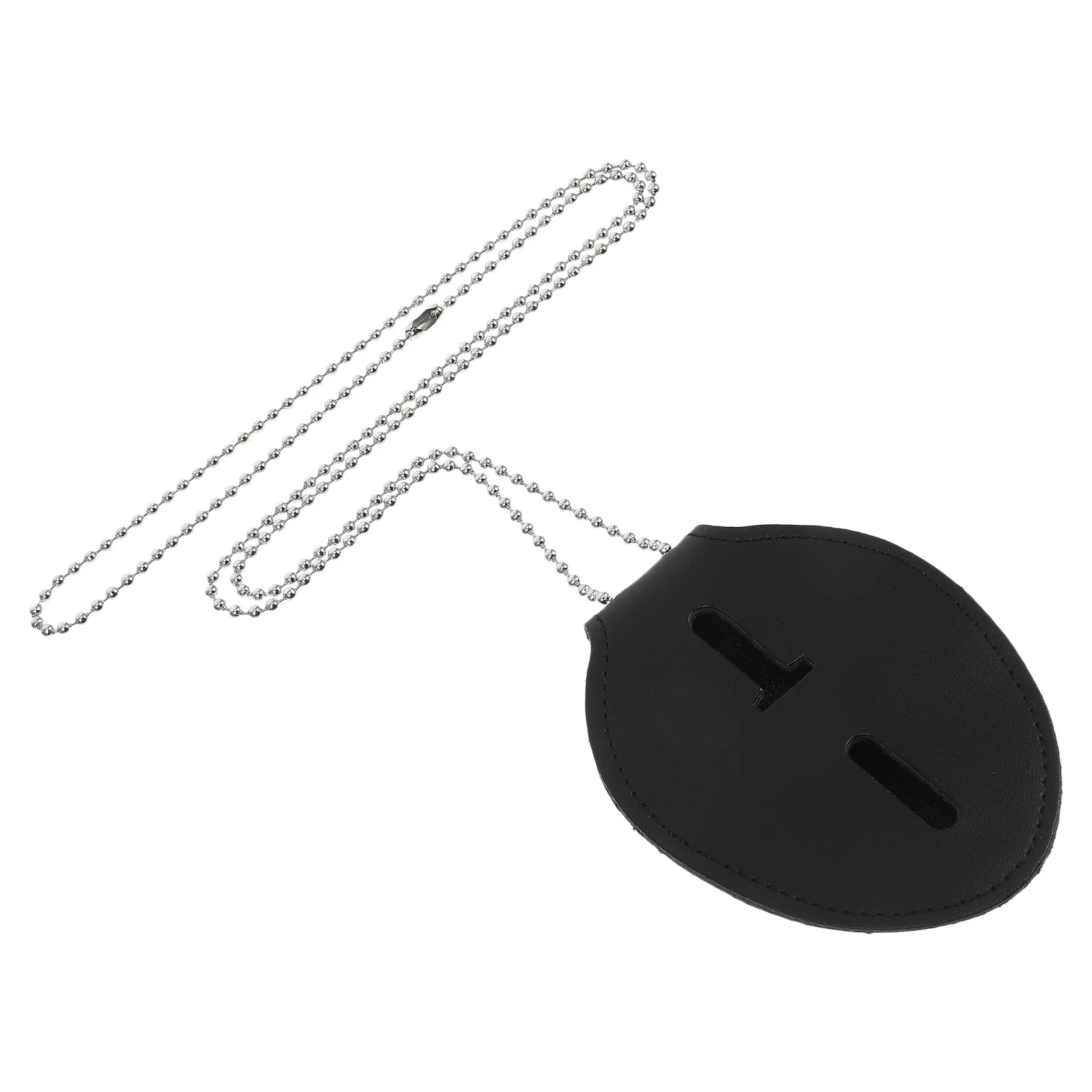 PU Badge Holder Protective Card Sleeve Versatile Metal Id Badge Holder Clip Security Card Protector for Work Student