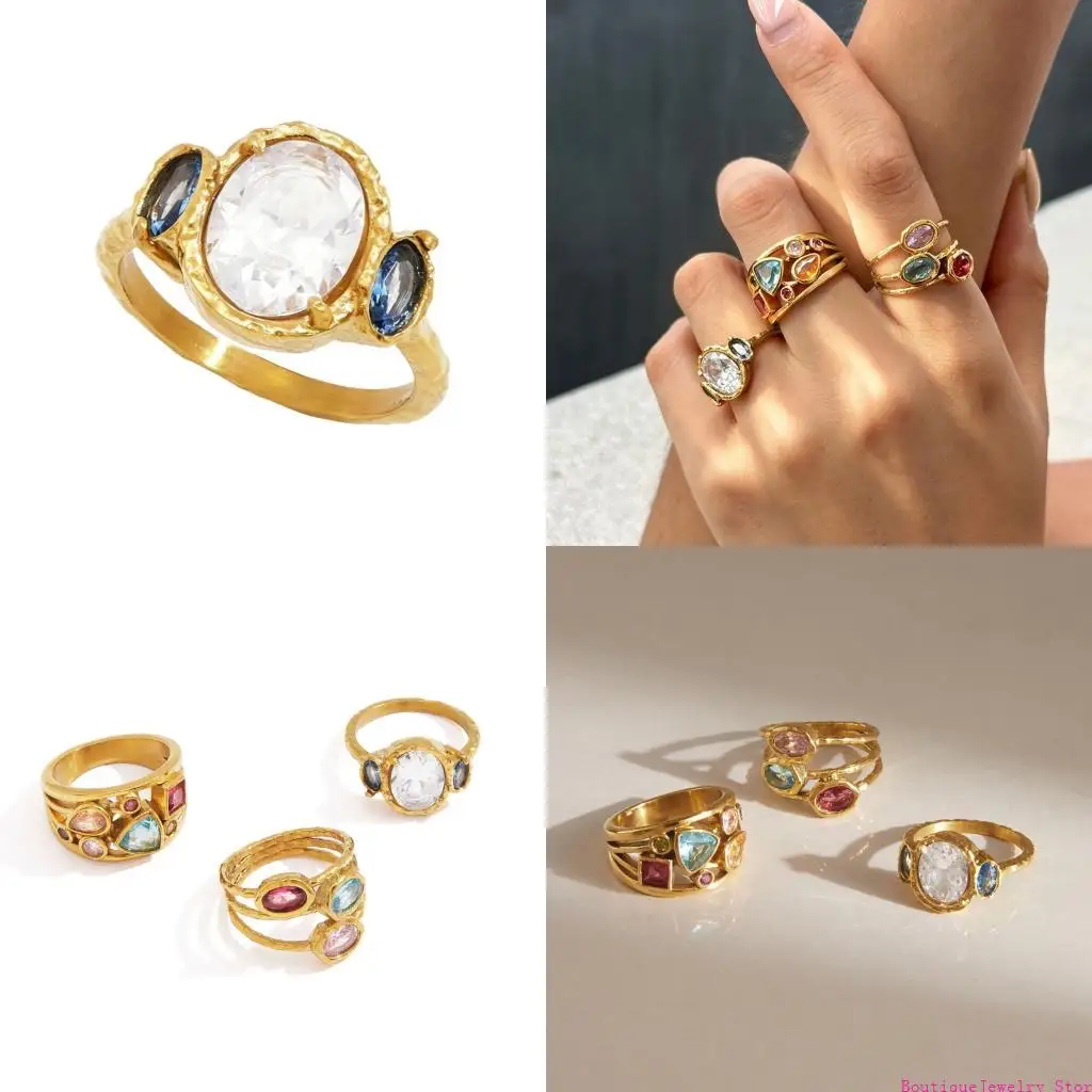 E1PE Fashion Jewelry Ring for Women, Decorative Stone Accent for Everyday Looks, Party Outfits and Selected Orders