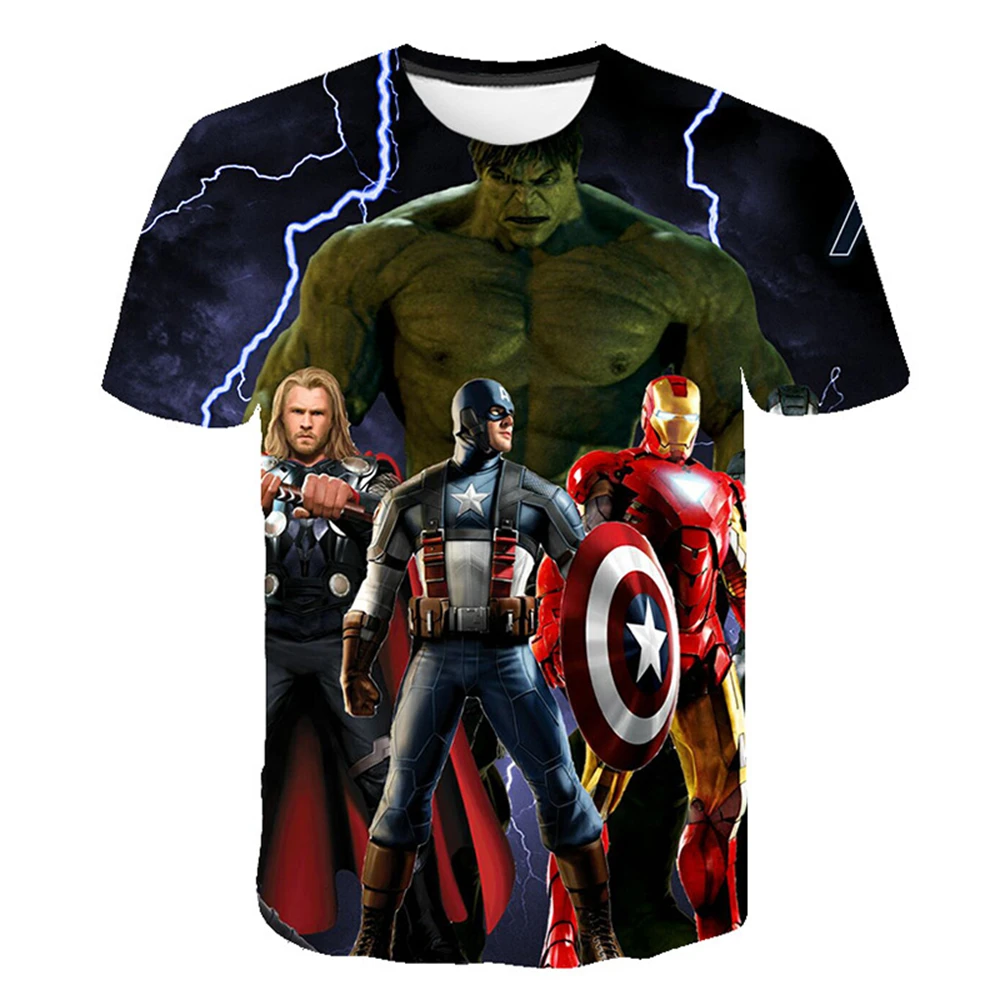 Marvel Super Hero Hulk 3D Printed T-shirt Boys Clothing Children's T-shirts Spiderman T Shirt Kids Tees Summer Short Sleeve Tee