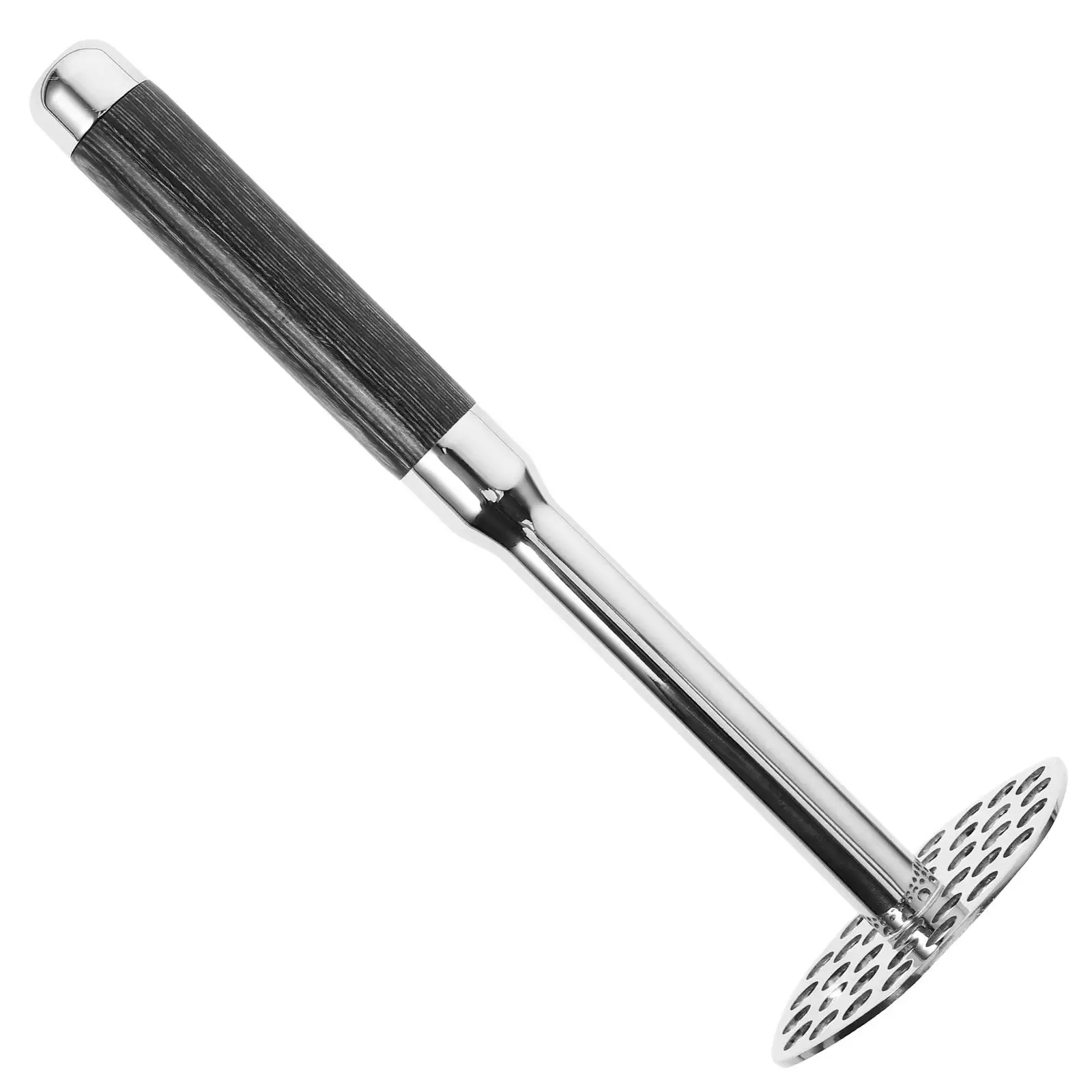 

Stainless Steel Black Wood Handle Potato Masher Food Ricer Kitchen Utensils Presser Veggie Fruit Smasher Manual Mixer Small Mash