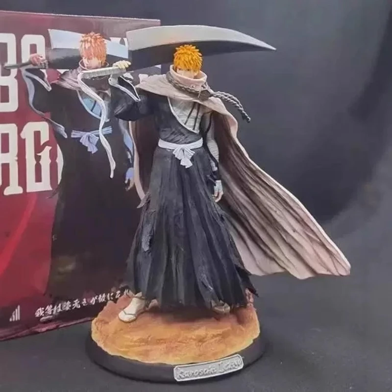 بليتش 33 سنتيمتر Kurosaki Ichigo عمل أرقام GK عدة حمل السيف نموذج يرتدي عباءة النحت أنيمي لعبة سطح المكتب هدية مزخرفة #4