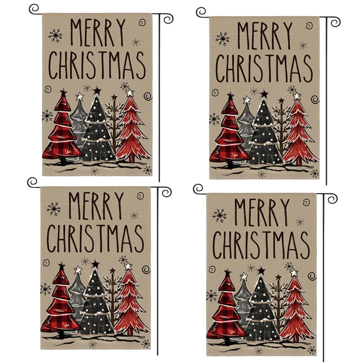 A71P Christmas Garden Flag Outdoor Yard Decoration Polyester Three-Layer Merry Christmas Garden Flag Style 2