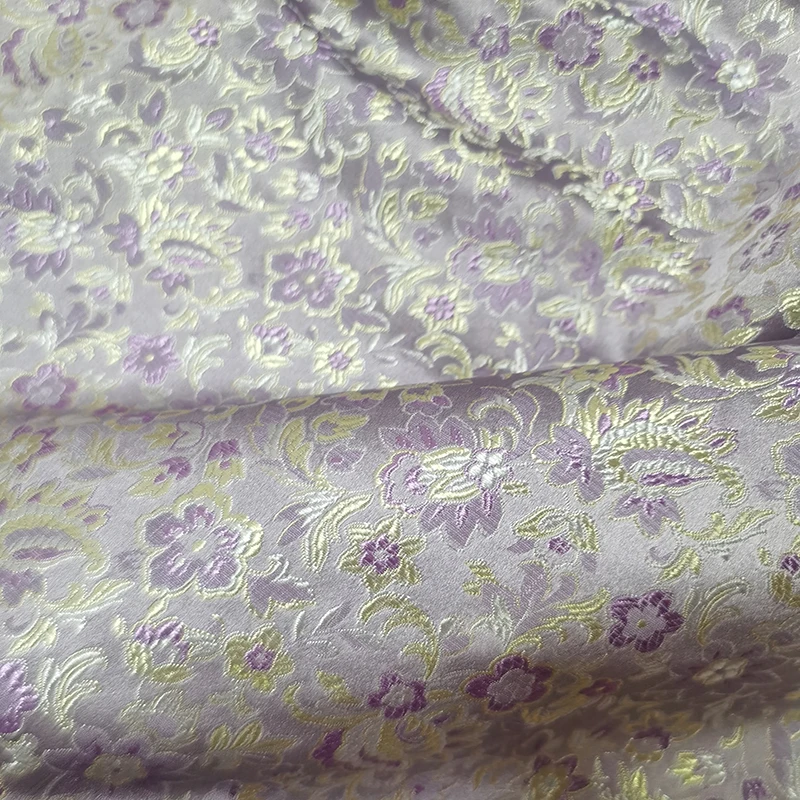 new arrival yarn dyed brocade purple smile flower fabric for patchwork felt tissue telas dress bed sheet cos play 100x75cm