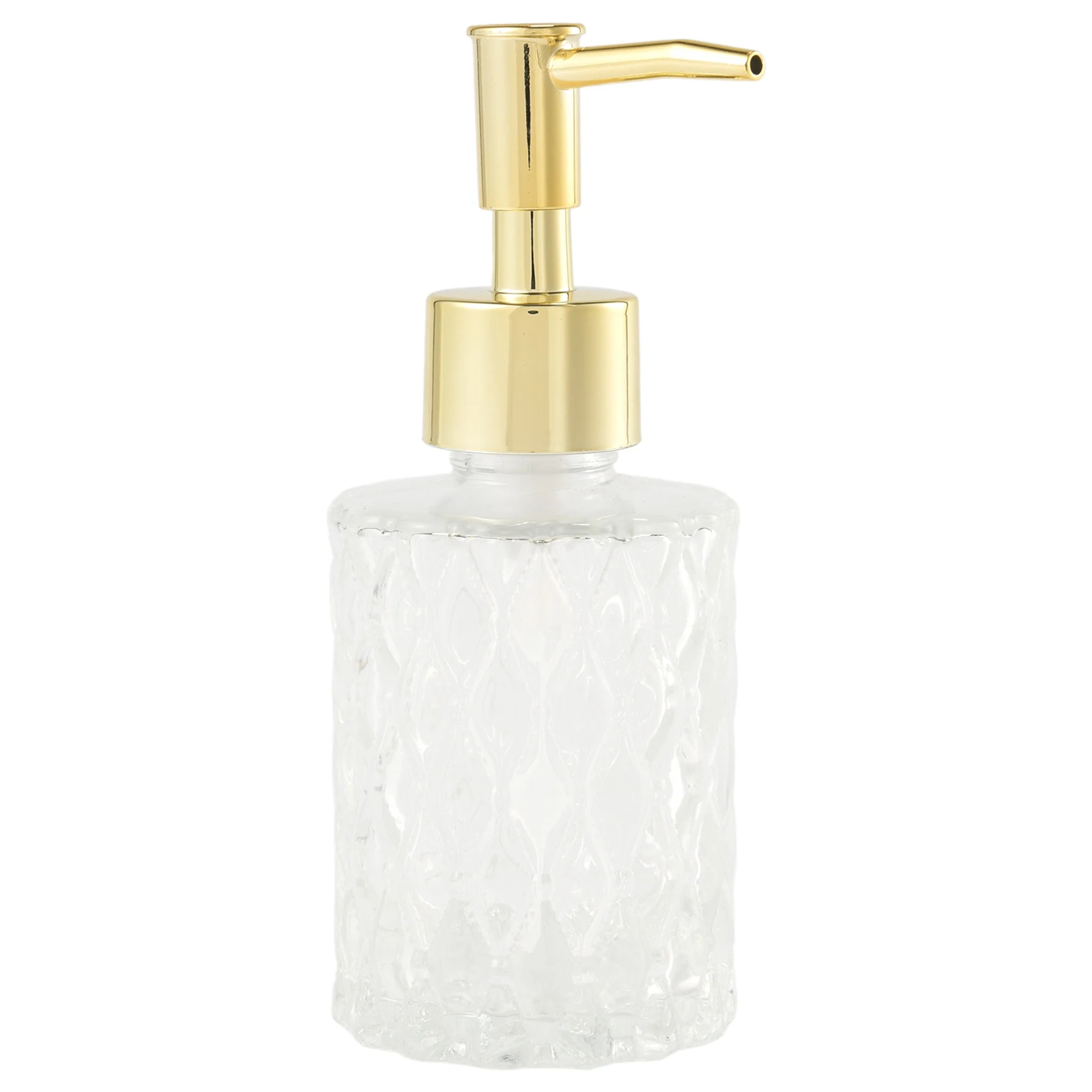 Multipurpose Mesa Soap Dispenser Easy to Clean Glass Soap Pump Dispenser perfect for Kitchen and Bathroom (Gold)