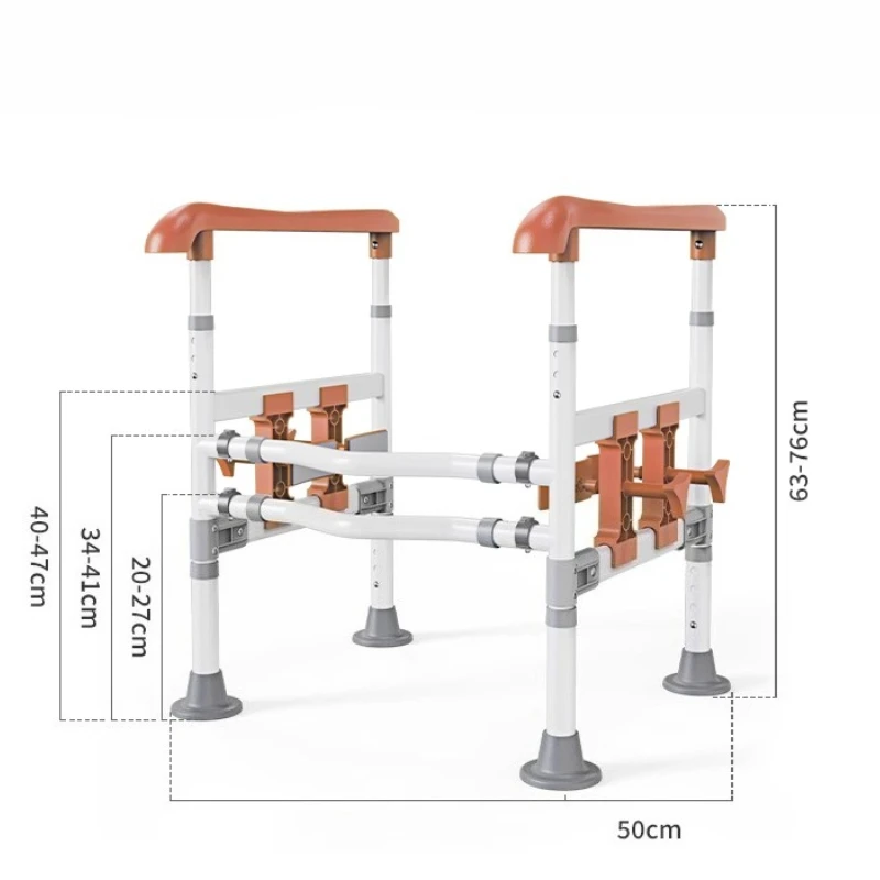‌360°Rotatable Toilet Safety Handle for Seniors Fall Prevention Bathroom Grab Bar w/Reinforcement Straps Secure Fit