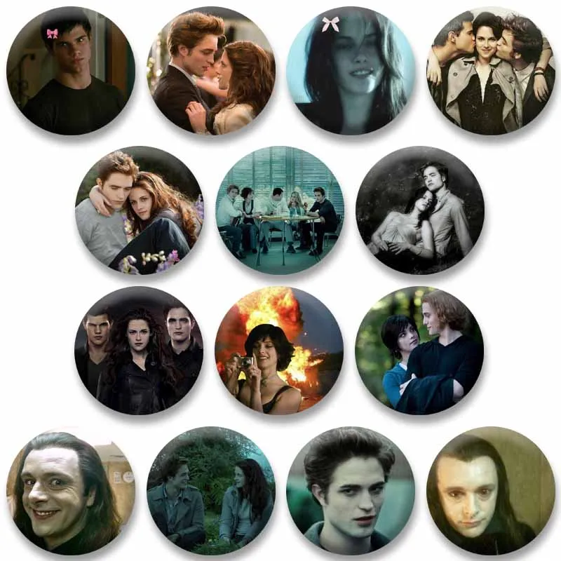 Filmes Crepúsculo Esmalte Pinos Edward Cullen Bella Swan Jacob Alice Cullen Broche Jóias Acessórios Lembrança Presentes Emblemas de lapela