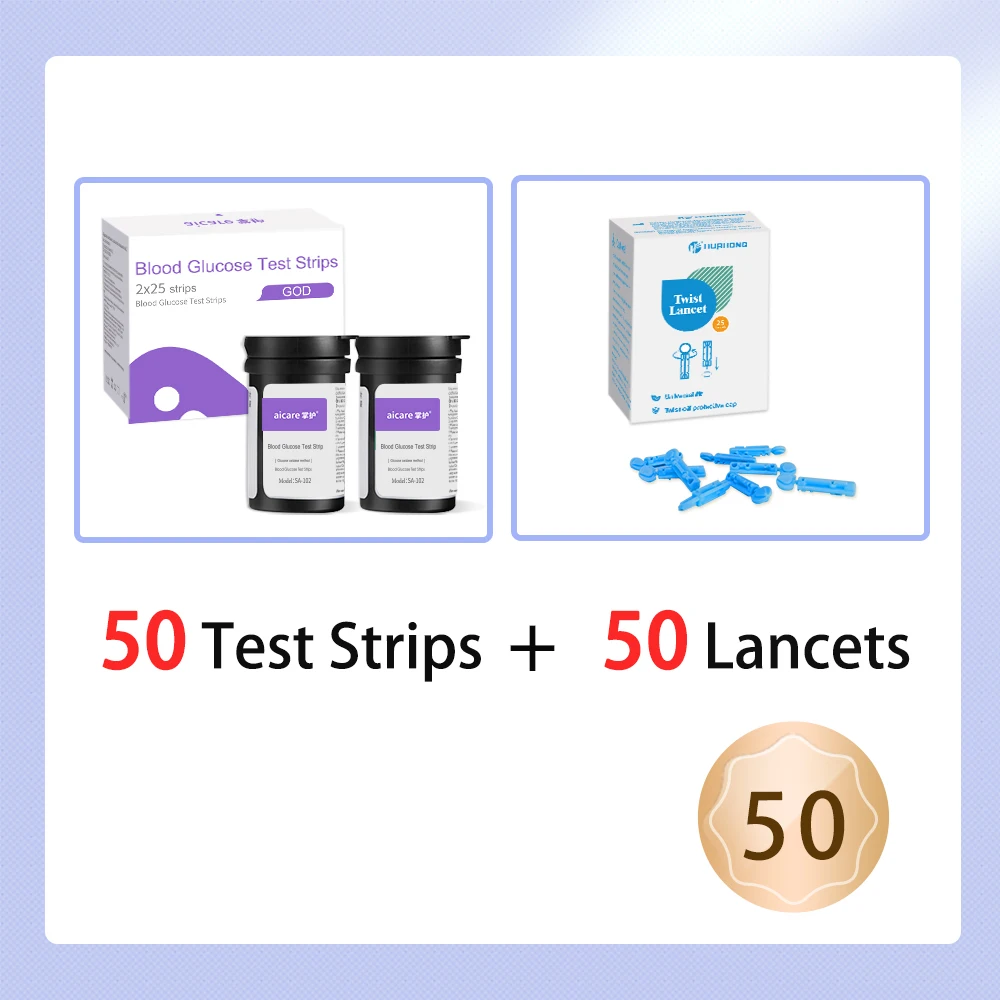 Blutzucker-Monitor-Set mit Blutzucker-Teststreifen und Lanzetten, Glucometer-Lancing-Gerät, Reiseetui, Test für Diabetiker zu Hause – Detail 7