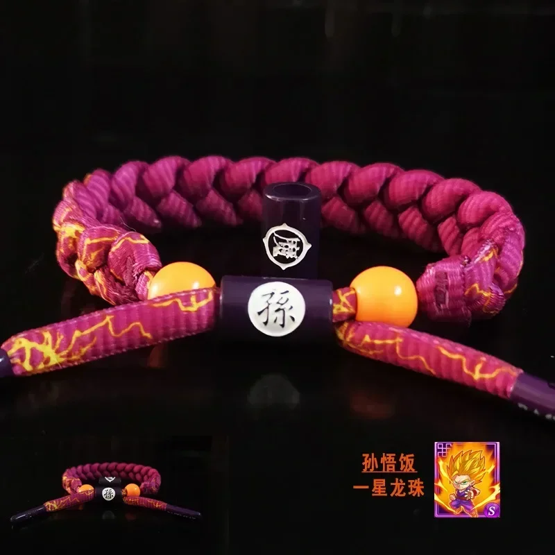 Dragon Ball Hand-Woven corda pulseira para crianças, figuras de ação, Son Goku, Vegeta, Saiyajin, aniversário, presente de Natal, acessórios