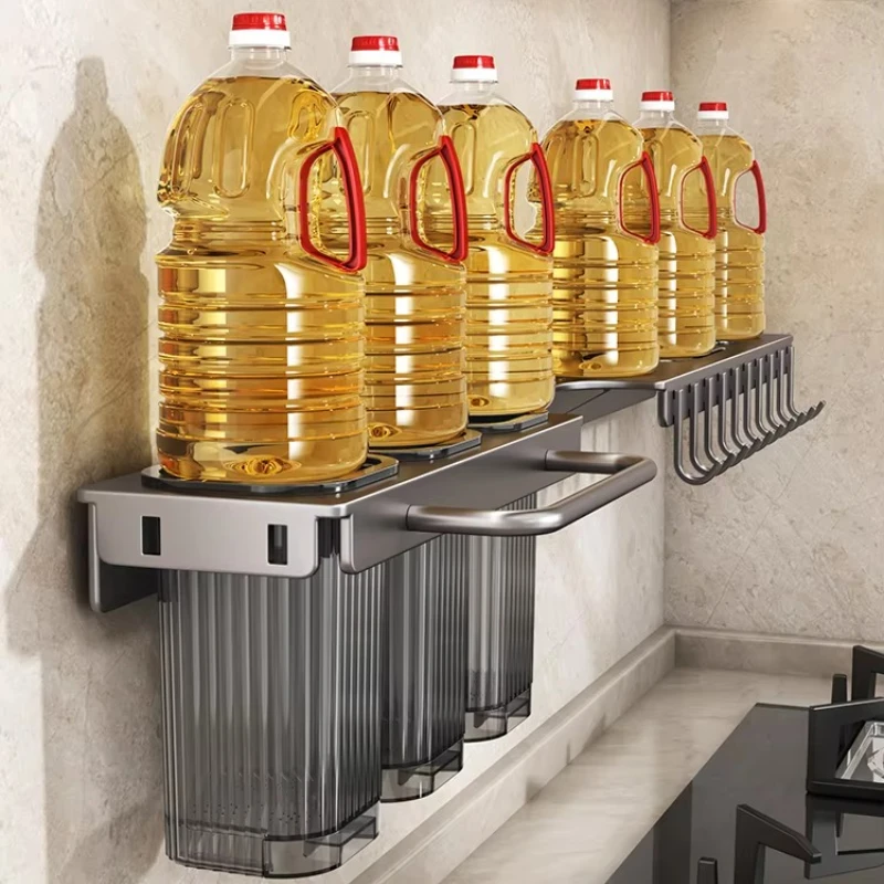 

Knife Storage Rack, Wall-Mounted Knife Holder, Multi-Function Chopstick Holder, All-in-One Kitchen Storage Organizer