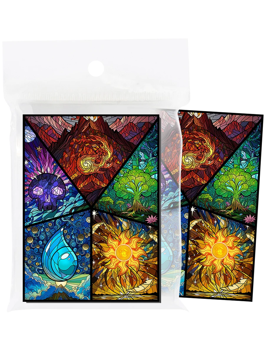 60 Stück 66x91mm Holographische Glas-Effekt Laser-Kartenhüllen Glänzende Spielkarten-Schutzhüllen für PKM/PTCG/TCG Spielkarten – Detail 2