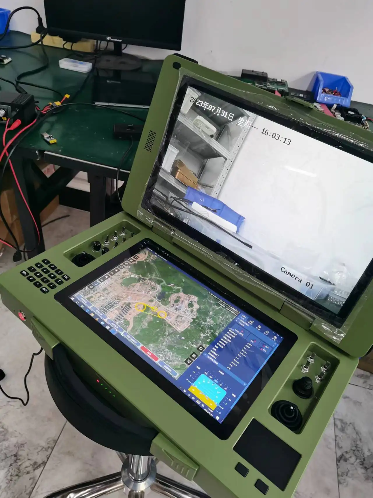 GPS Dual Screen Ground Station Drones Controlling Transmitter Portable UAV Ground Control Station