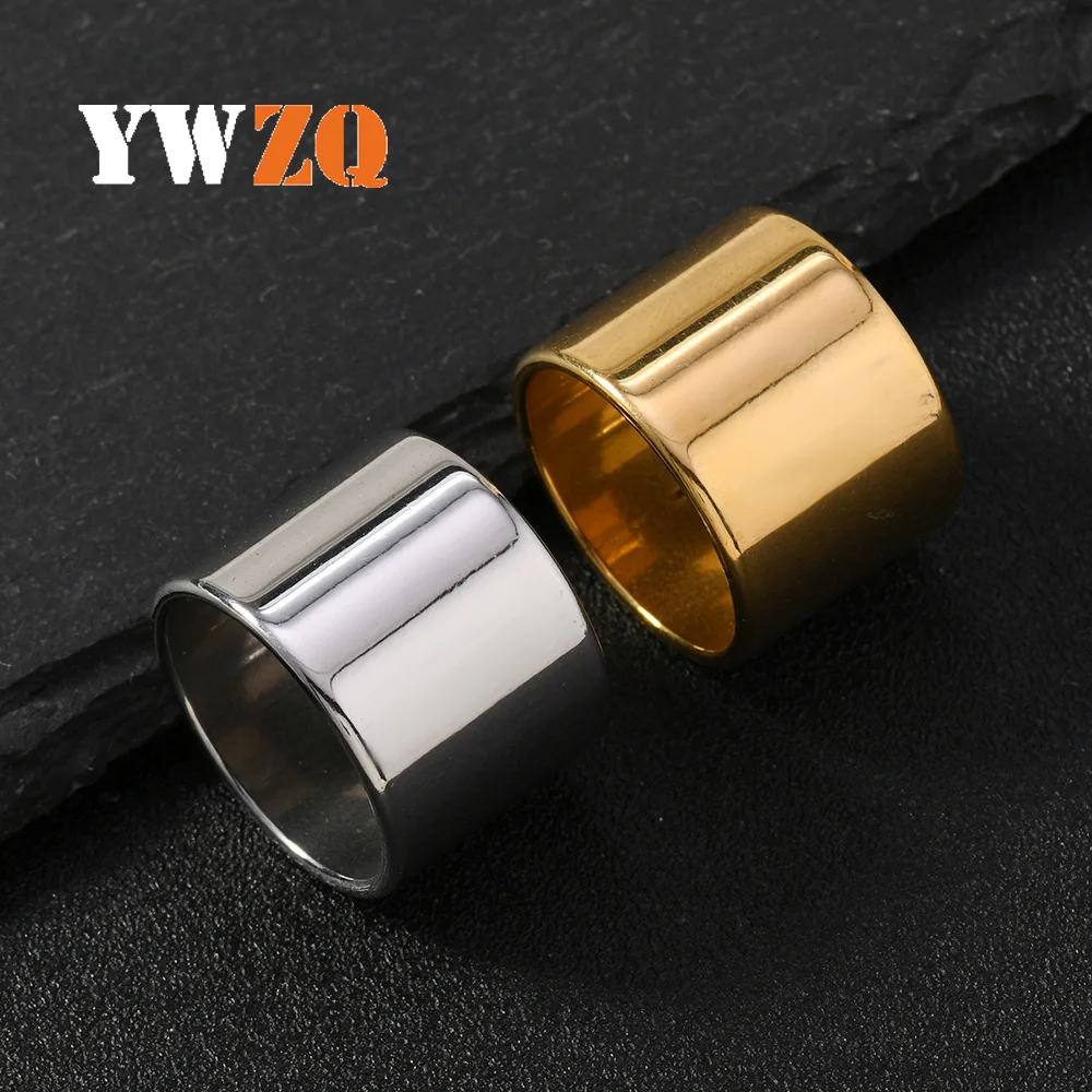 Cross-border Fashion Stainless Steel Ring 17mm Wide Smooth Plain Ring Ring men's Ring Titanium Steel Jewelry Manufacturers