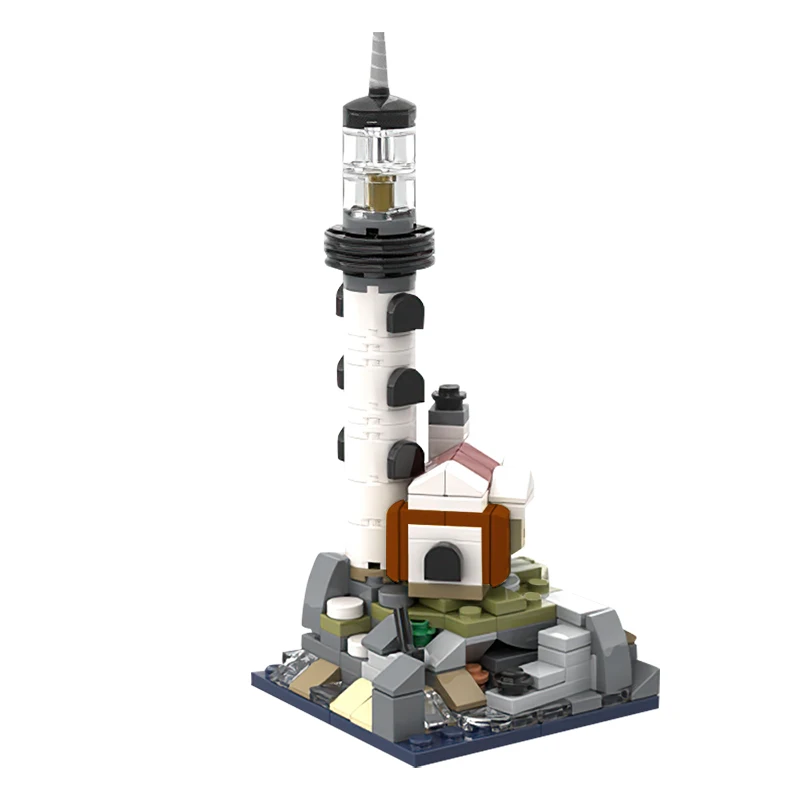 

Gobricks Mini 21335 Lighthouse Assembled Model Building Block Bricks Kit Medieval Street View Lighthouse Temple Bricks Kid Toys