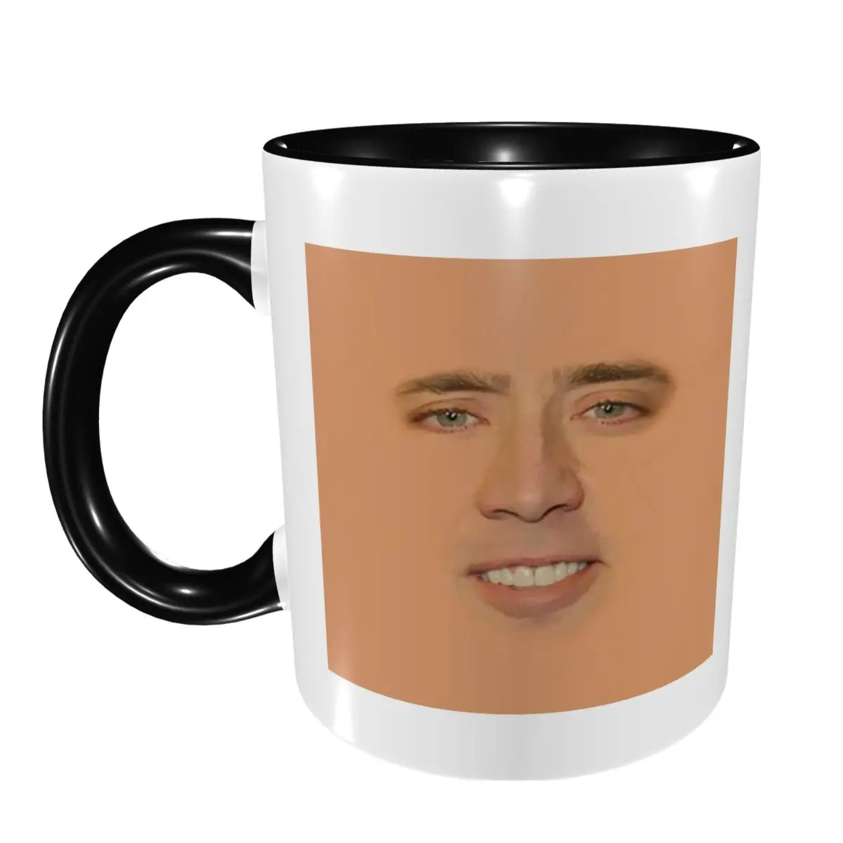 Nicolas Cage Full Face Mug Funny Ceramic Coffee Cups Tea Mugs Milk Cup Drinkware Gift for Woman Man