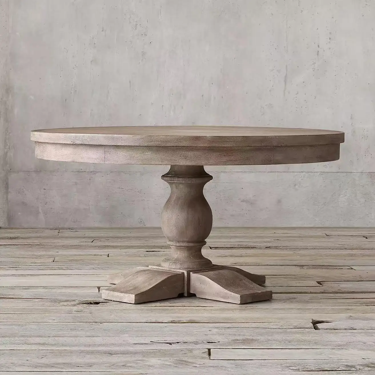 

Customizable French Household Full Wood Round Table