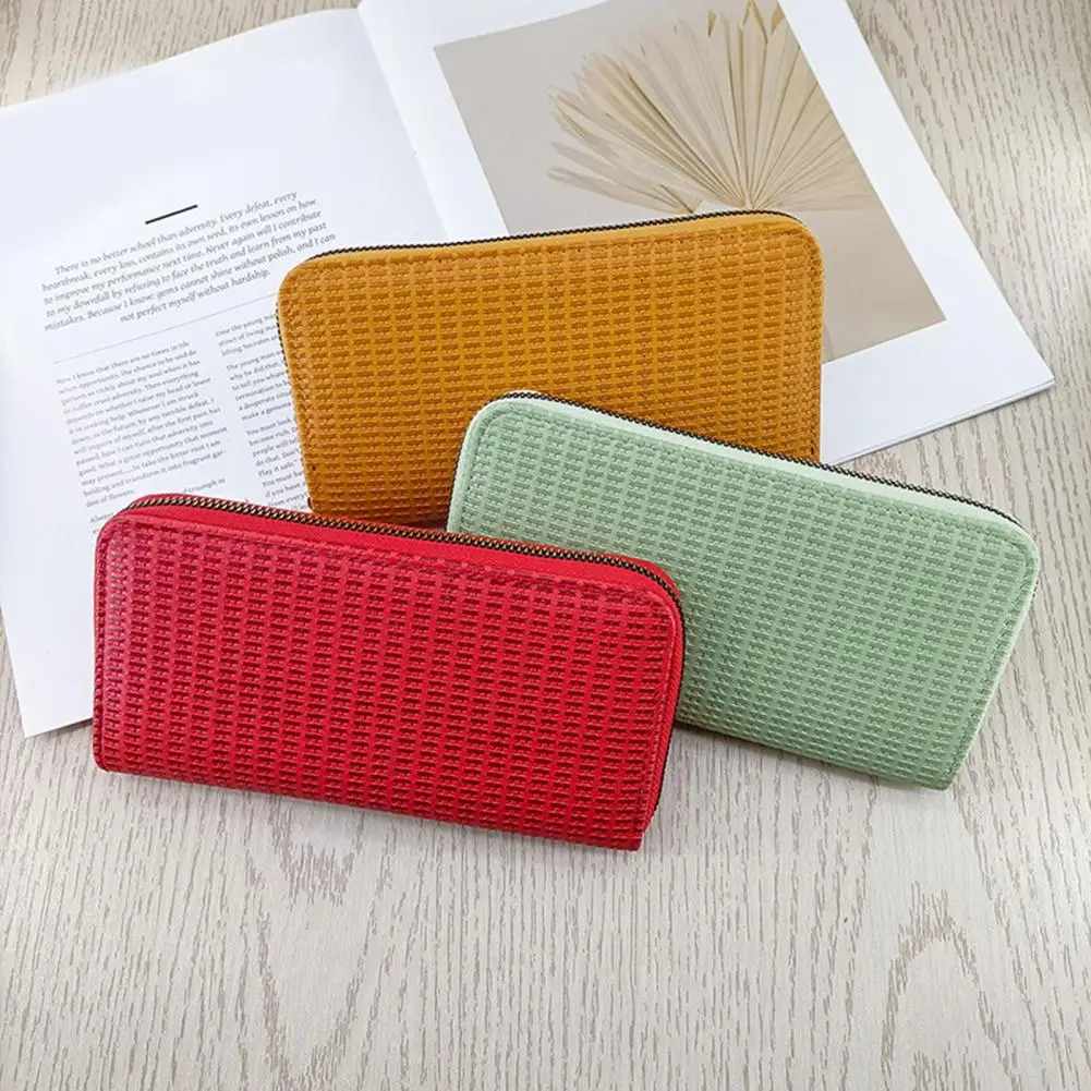 Zipper Closure Women Wallet Women Wallet Zipper Closure Coin Purse Card Holder Organizer with Id Slots Imitation for Women