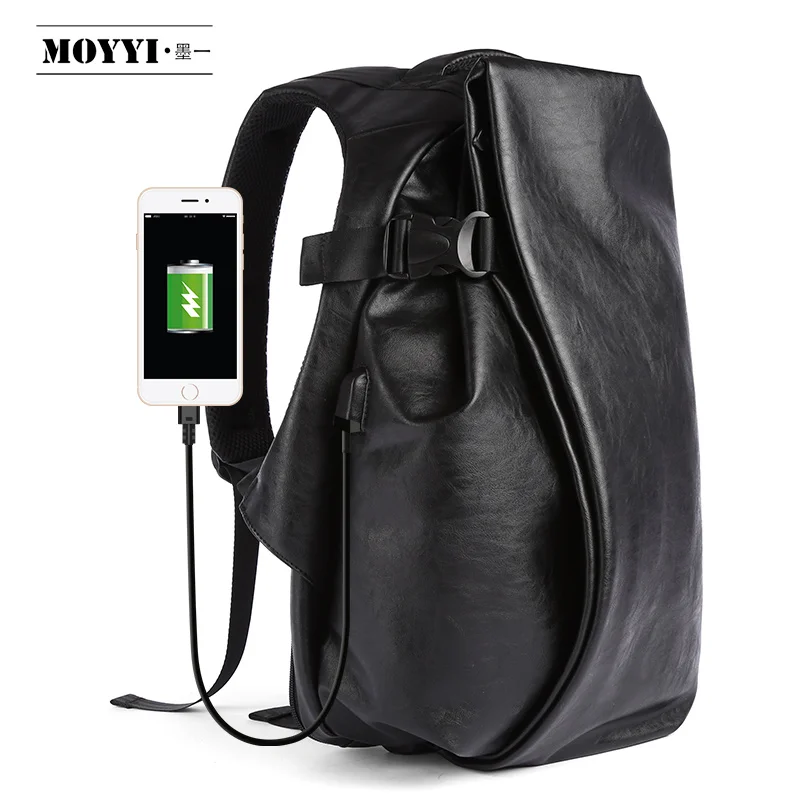 Sac à dos en cuir pour homme, sac à dos étanche pour ordinateur portable, sac à dos d\'affaires de grande capacité avec chargement USB, sac de jour