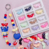 10pcs/lot 9*21mm Macaron Color Angel Wings Bead Loose Bead DIY for Bracelet Necklace Making Hair Tie  Jewelry Findings