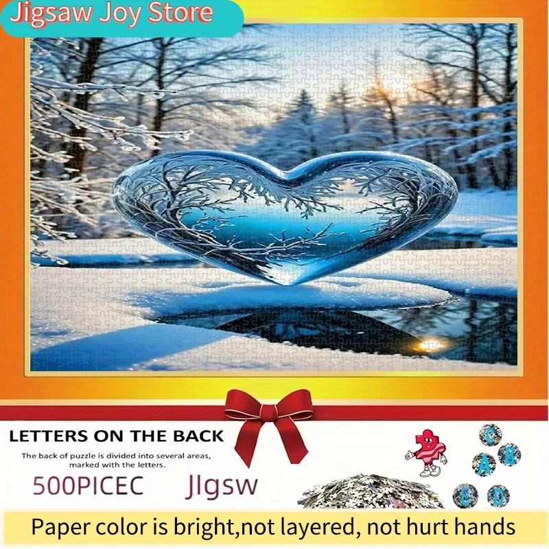 

Пазл, Сборная картина-головоломка из бумаги, Замороженное сердце, Зимний лес, Мечтательная любовь, Пазл для взрослых, Подходит для домашнего отдыха, Пазл для друзей
