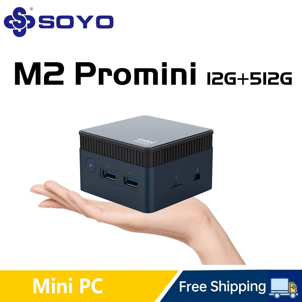 SOYO M2 Pro Портативный мини-ПК Intel N95 Процессор DDR4 8/16 ГБ ОЗУ 256/512G M.2 SSD Windows11 WIFI6 HDMI+DP для настольных офисных компьютеров