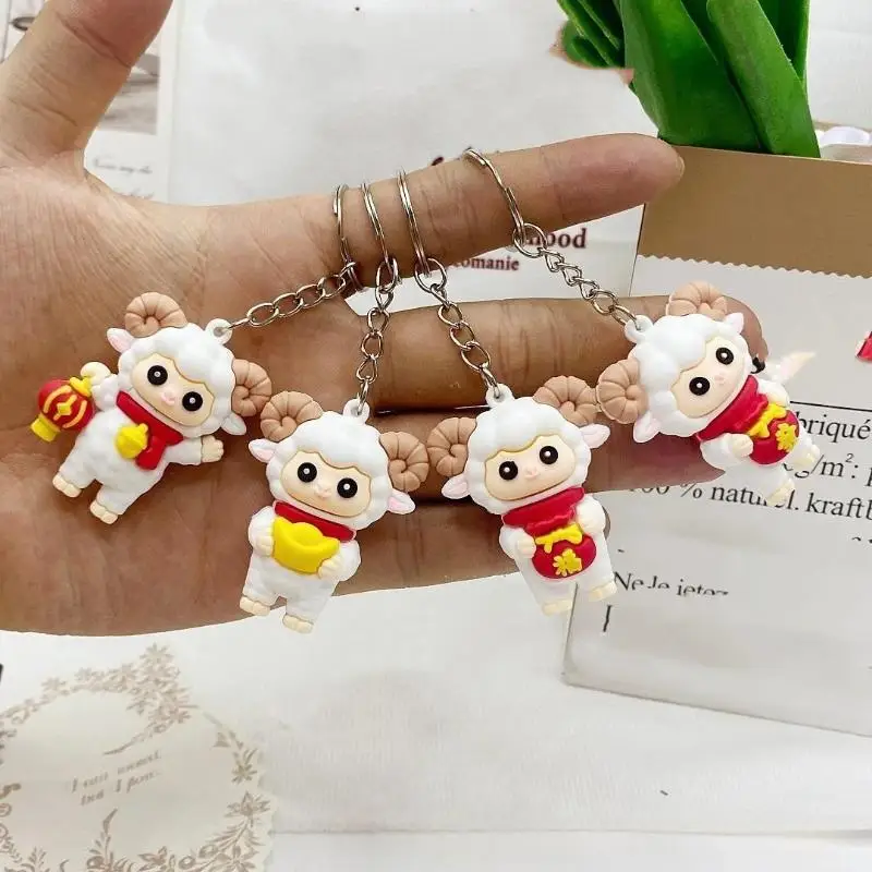 Colorful Animal Goat Silicone Keychain Soft BPA Free Durable Collectible Pendant for Animal Enthusiasts Bag Key Decor