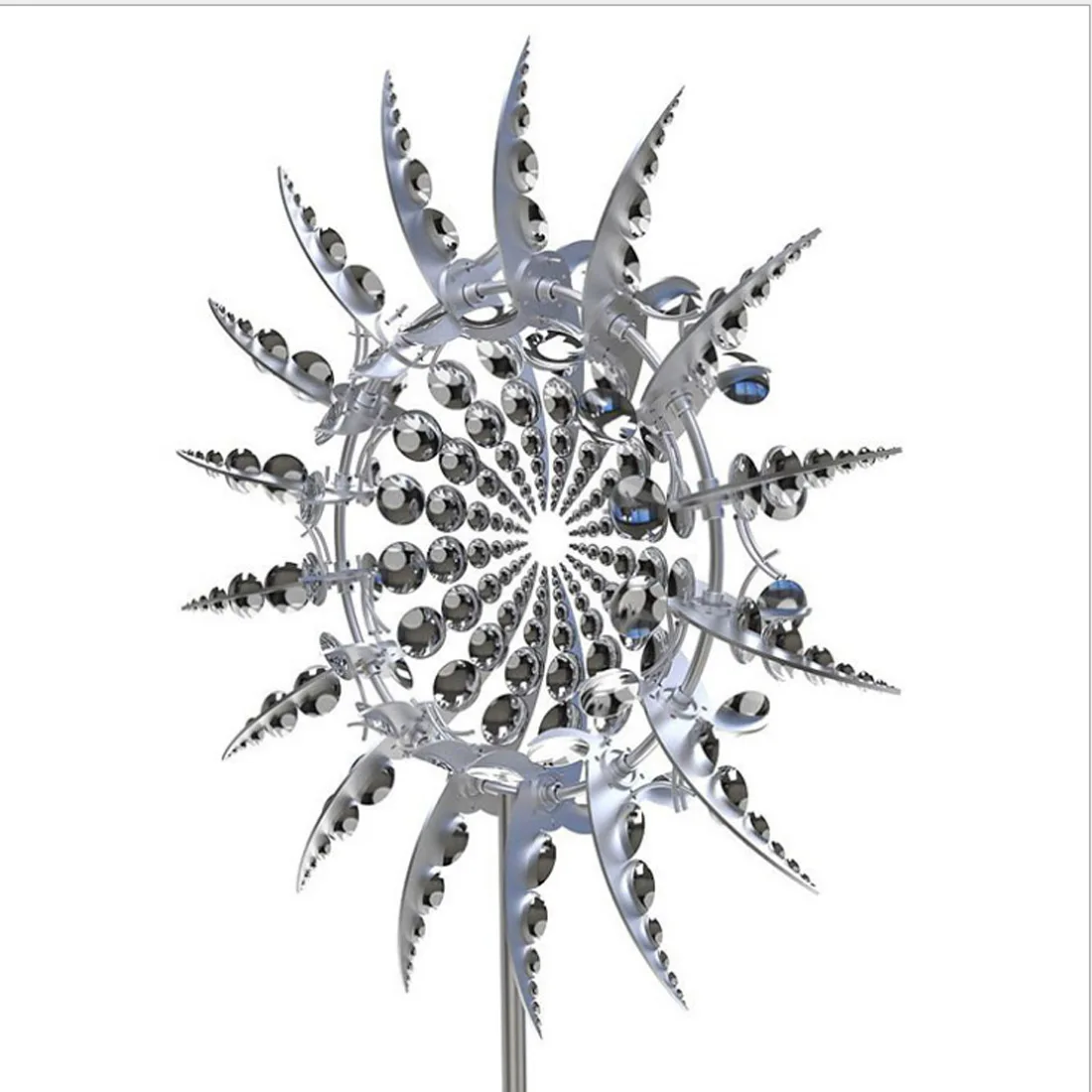 Wind Sculpture Stainless Steel Wind Windmill Factory Direct Sales Can Be Customized Drainage Creative Outdoor Ornaments