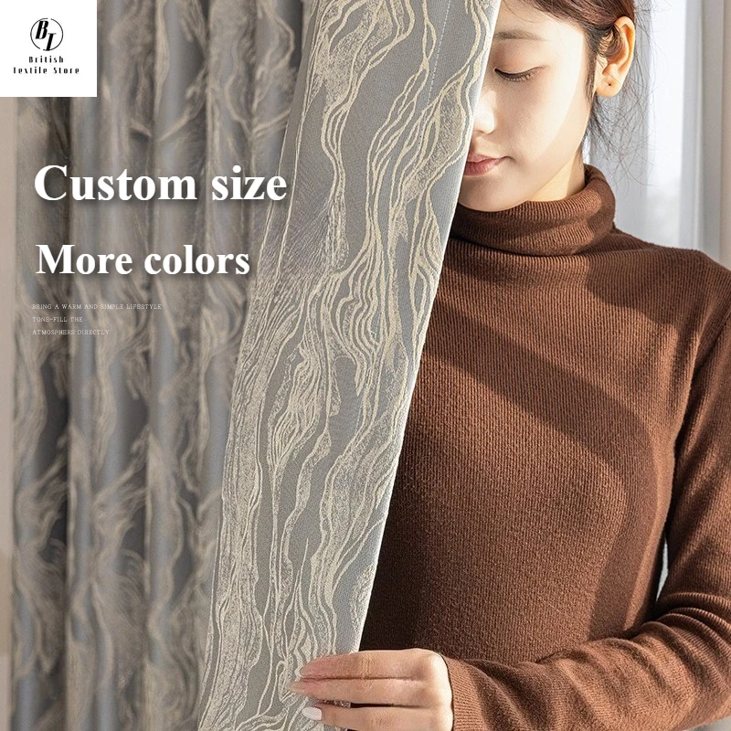 

Gold Gray High Precision Gilt Luxury Romantic Blackout Curtains for Living Room Bedroom Dining Custom Size Grace White Tulle
