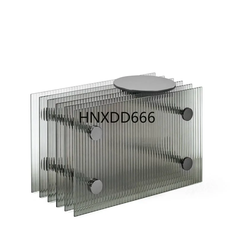 

Minimal laminated explosion-proof glass coffee table horizontal and vertical side table