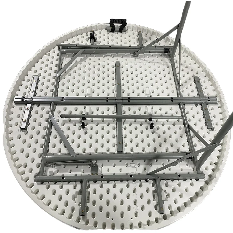 

Stable Metal Frame Foldable Rectangle Table Durable HDPE Plastic Top Modern for Outdoor Events Camping Dining OEM Friendly