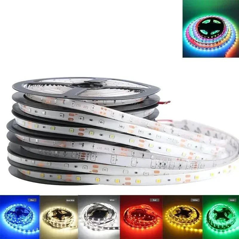 12V LED Strip SMD 2835 5M LED Stripe Tape Light 60LED/M RGB Warm White Waterproof Flexible Strip Ribbon Home Decor Light
