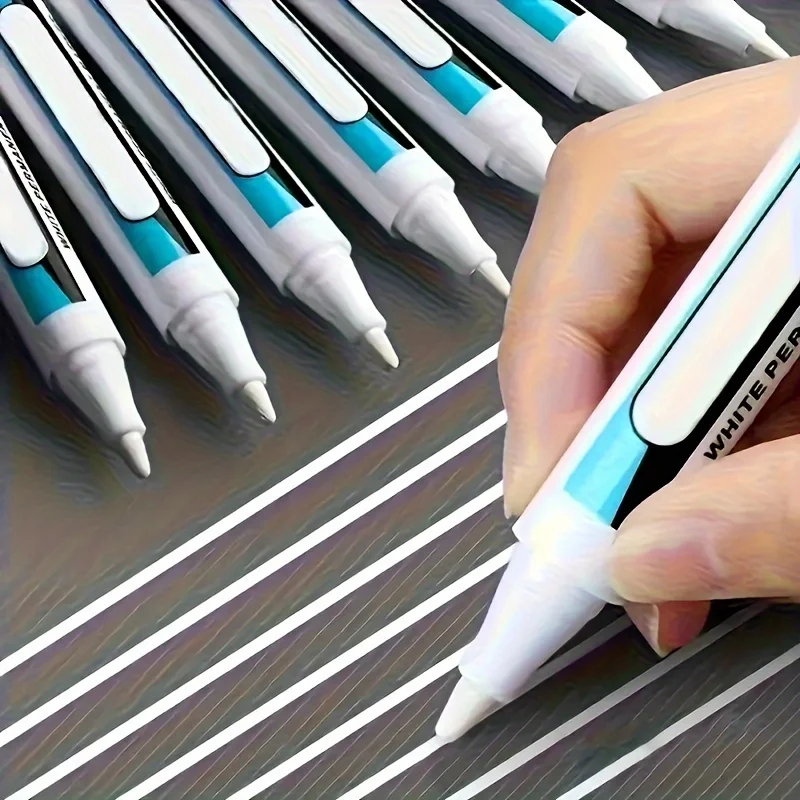 

12 шт. белый маркер на масляной основе, водостойкий, быстросохнущий, с большой головкой, толстым кончиком, без перьев, для рисования