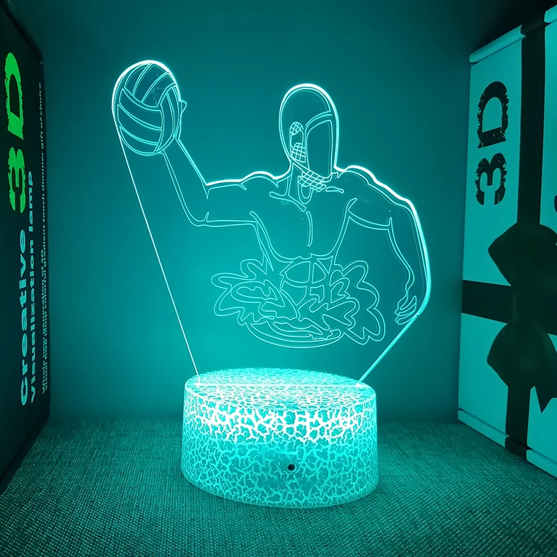 Water Polo Night Light Personalize And Customize Sports Competition Acrylic 3d Led Lamp Holiday Gift For Children