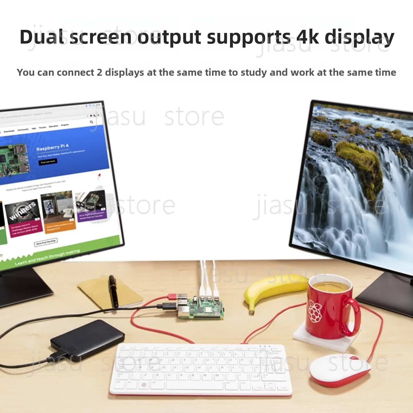 Compatible with Raspberry Pi 4 Model B SBC, New Version, 2GB/4GB/8GB RAM, Optional Complete Development Kit