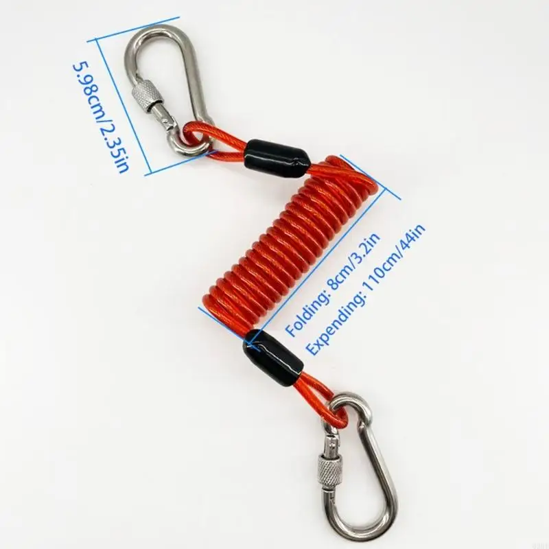 Tauch-Spiral-Lanyard, Anti-Verlust-Federseil-Gurt, Tauch-Feder-Clip, Unterwasser-Tauch-Lanyard mit Klemmen und Schnellschnalle – Detail 6